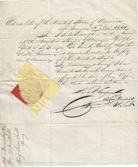 1834 – A Consular certificate certifying the exchange rate of U. S. dollars at the port of La Guayra as part of a coffee sale
