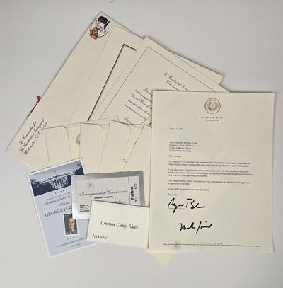Signed Letter to Governor George Ryan with Innauguration Invitations