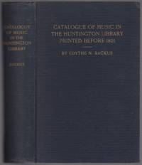 image of Catalogue of Music in the Huntington Library Printed Before 1801