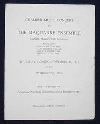 cover of Chamber Music Concert by the Maquarre Ensemble -- For the Benefit of American Over-Seas Committee of the Emergency Aid