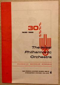 Israel Philharmonic Orchestra Program de Istvan Kertesz - 1965