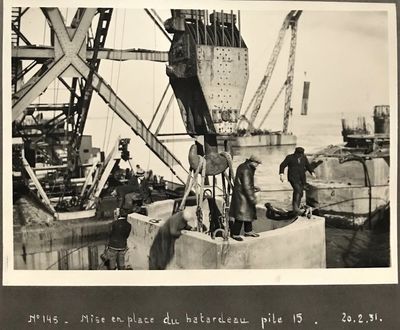 Three photographic construction albums of the landing quay in the Bordeaux estuary at Verdon-sur-Mer
