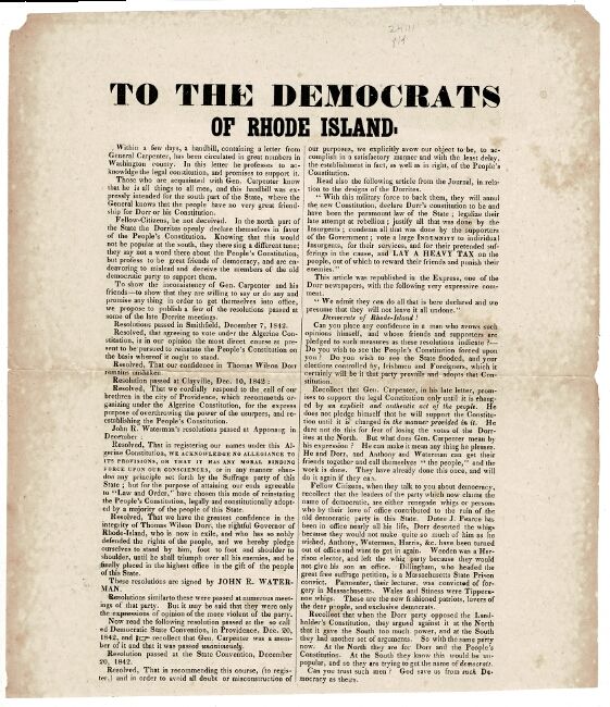 To the Democrats of Rhode Island