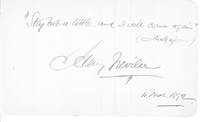 image of Fine Autograph Quotation signed and dated, (Thomas Henry Gartside, 1837-1910, Actor, Dramatist, Teacher and Theatre Manager)