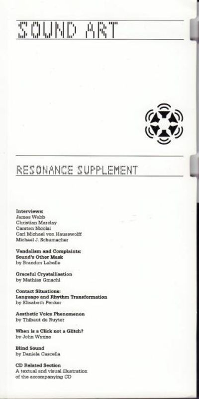 Sound Art. Resonance Supplement.