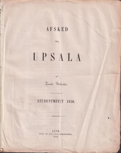 Afsked till Upsala af Lunds studenter.…