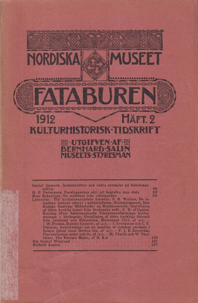 Fataburen. Kulturhistorisk tidskrift. 1912, häfte…