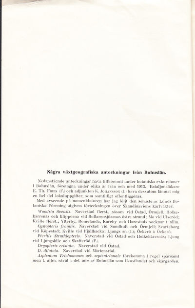 Några växtgeografiska anteckningar från Bohuslän…
