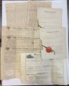 ARCHIVE OF DOCUMENTS CONCERNING PROMINENT TENNESSEE AND MISSOURI BUSINESS PARTNERS JOSEPH ECKEL AND WILLIAM F. TAYLOR: MANUSCRIPT LETTER TO JOSEPH ECKEL DATED 28 MAY, 1841, REGARDING THE DEATH OF PRESIDENT HARRISON AND THE UPCOMING GUBERNATORIAL ELECTION; MANUSCRIPT LETTER TO JOSEPH ECKEL REGARDING ECONOMIC AND POLITICAL ISSUES IN EASTERN TENNESSEE; FOUR BOUNTY LAND GRANT WARRANTS, SIGNED BY H.E. BALDWIN FOR FRANKLIN PIERCE; TWO BOUNTY LAND GRANT WARRANTS, SIGNED BY T.J. ALBRIGHT FOR JAMES BUCHANAN