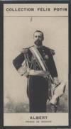 Photographie de la collection Félix Potin (4 x 7,5 cm) représentant : Albert - Prince de Monaco. Début XXe. Vers 1900.