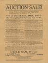 AUCTION / I WILL OFFER FOR SALE TO THE HIGHEST BIDDER, AT THE WHITE HOUSE… WASHINGTON, D. C., at 10:00 O'CLOCK ON / WEDNESDAY, JANUARY 20, 1937