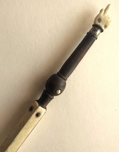 Nineteenth century American, turned (carved?) wood, torah pointer