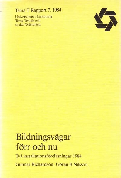 Bildningsvägar förr och nu. Två…