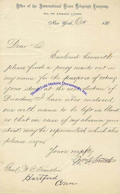 An Archive of General William F. "Baldy" Smith to General William B. Franklin