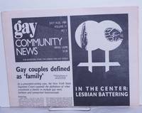 image of GCN: Gay Community News; the weekly for lesbians and gay males; vol. 17, #2, July16-22, 1989; In the Center: Lesbian Battering