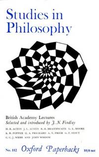 Studies in Philosophy. British Academy Lectures.