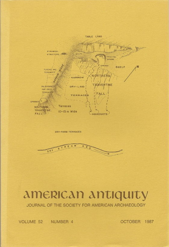 American Antiquity, Journal of the Society for American Archaeology Volume 52, Number 4