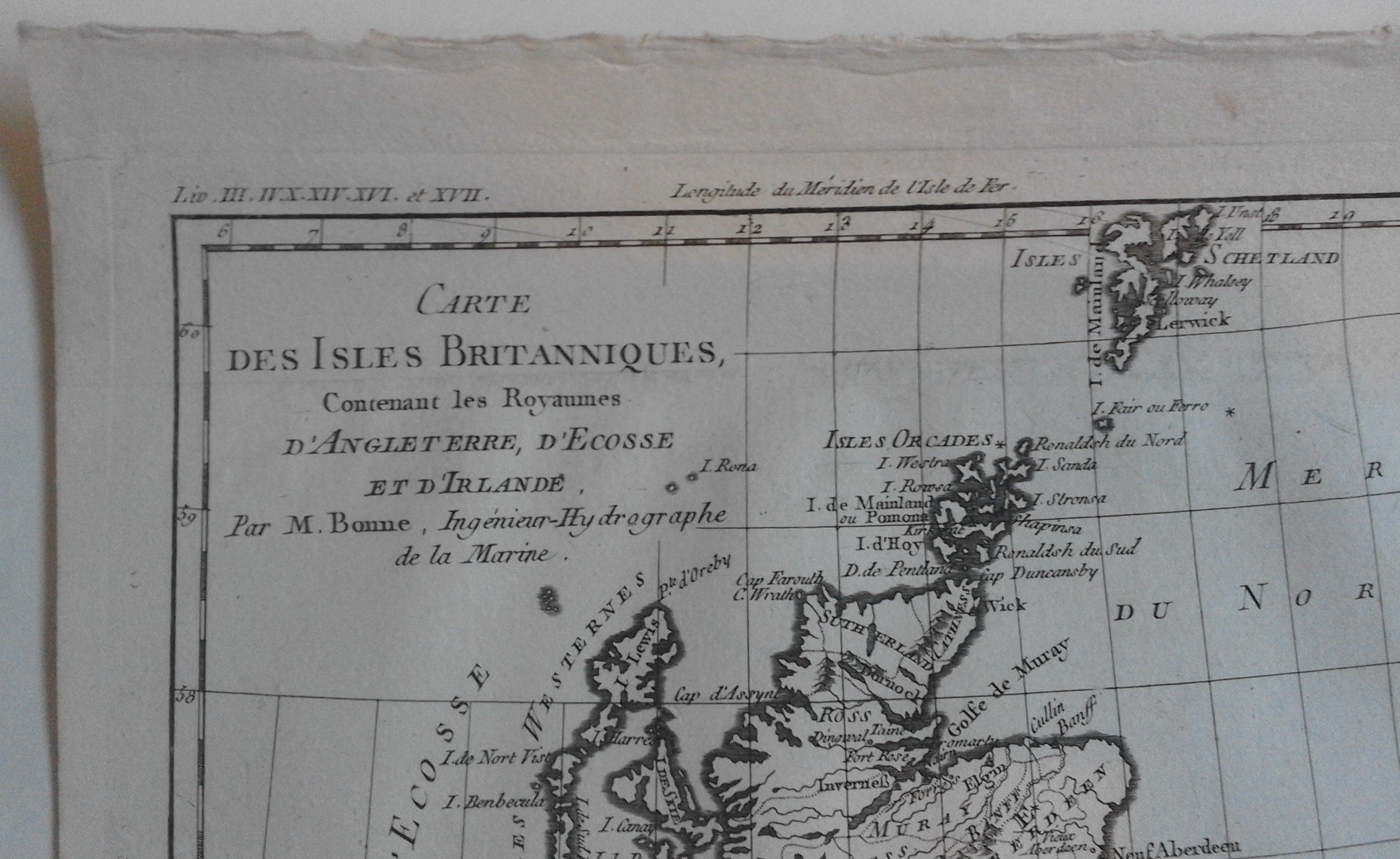 Carte Des Isles Britanniques Contenant Les Royaumes D Angleterre D Ecosse Et D Irlande By Rigobert Bonne 1st Edition 1780 From Rattlesnake Books Sku