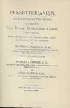 PRESBYTERIANISM. ITS RELATION TO THE NEGRO