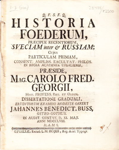 Historia foederum, præcipue recentiorum Sveciam…