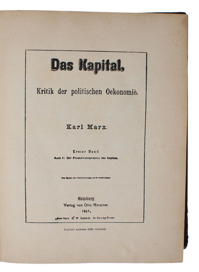 Kapital. Poliitilise Ökonoomia Kriitika [i.e. German "Das Kapital"]. - [FIRST ESTONIAN TRANSLATION OF MARX'S 'DAS KAPITAL'] (photo 3)