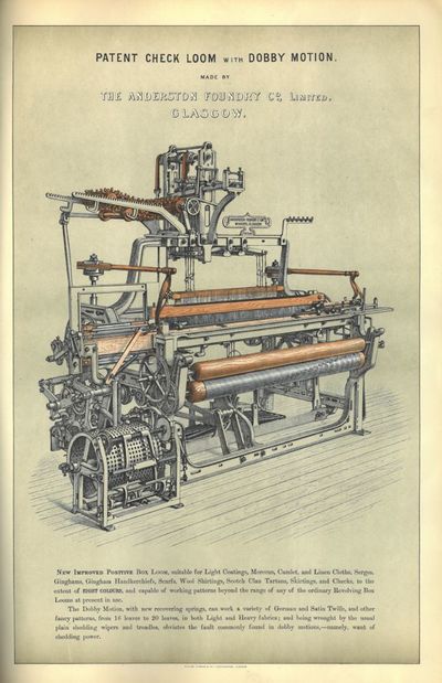 Illustrated catalogue of pirn winding, cop winding, warp winding, and tape dressing machines ; also a variety of looms, &c,. manufactured by the Anderston Foundry Company (Limited), Glasgow. (photo 4)