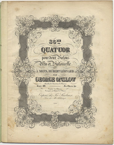 Leipsic: Fr. Kistner , 1846. Folio. Light green wrappers with manuscript titling in German in ink to...