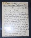 Framed Two Page 1931 Handwritten Letter from George Santayana to Louis Sachs, a Young Man Dispensing with Advice