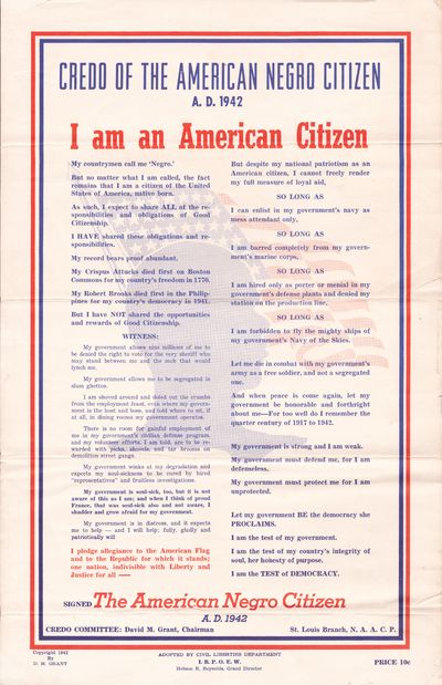 Civil Rights broadside from WWII:...
