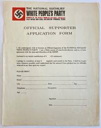 Official Supporter Application Form by National Socialist White People's Party - [197-]