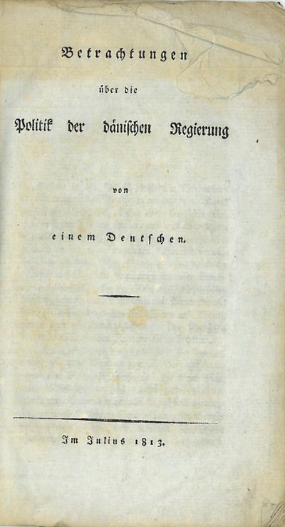 Betrachtungen über die Politik der dänischen…
