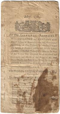 1764 – The Acts and Orders passed by the Colony of Rhode Island in May 1764