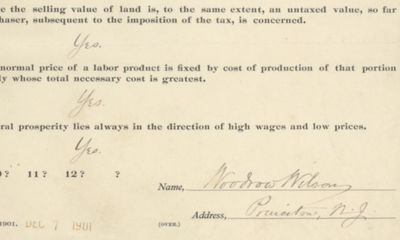 Woodrow Wilson Says “General Prosperity Lies Always in the Direction of High Wages and Low Prices”