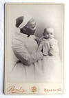 View Image 1 of 2 for AFRICAN AMERICAN NURSE or NANNY HOLDING a WHITE BABY Original 1884 CABINET CARD PHOTOGRAPH Inventory #2052