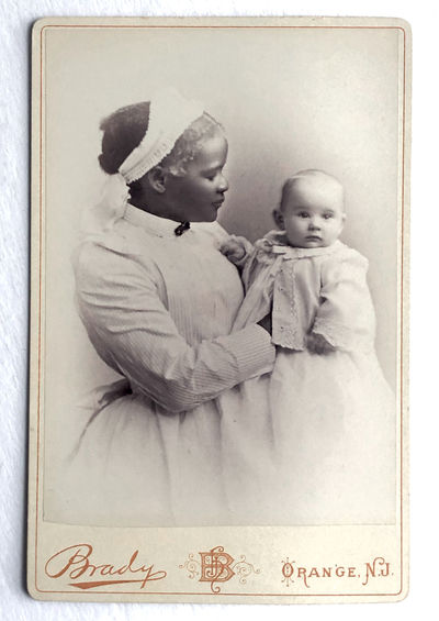 Original 1884 or 1885 Cabinet Card Photograph featuring an unnamed African American nurse or nanny d...