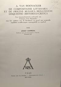 A. van hoonacker de compositione litteraria et e origine mosaica hexateucht disquisitio...