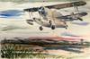 Original watercolor of a Grumman J2F "Duck" search & rescue seaplane at Guadalcanal