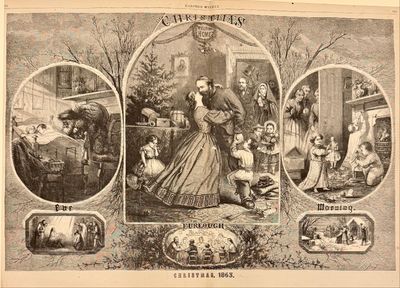 New York: Harper's Weekly, 1863. unbound. Double-page print. Image measures 20.5