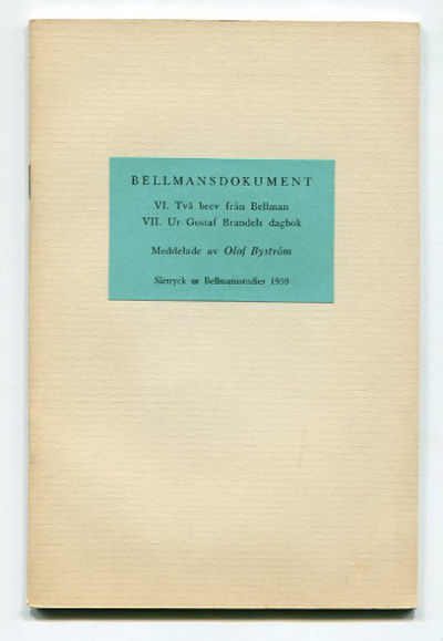 Bellmansdokument. VI. Två brev från Bellman. VII.…