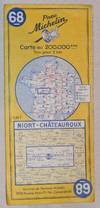 Niort - Châteauroux. Michelin Carte au 1:200000, 68