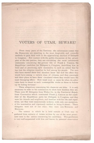 Voters of Utah, Beware!