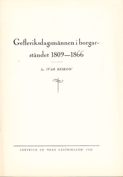 Gefleriksdagsmännen i borgarståndet 1809-1866 [=…