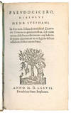 Pseudocicero, dialogus […] In hoc non solùm de multis ad Ciceronis sermonem pertinentibus, sed etiam quem delectum editionum eius habere, & quam cautionem in eo legendo debeat adhibere, lector monebitur.