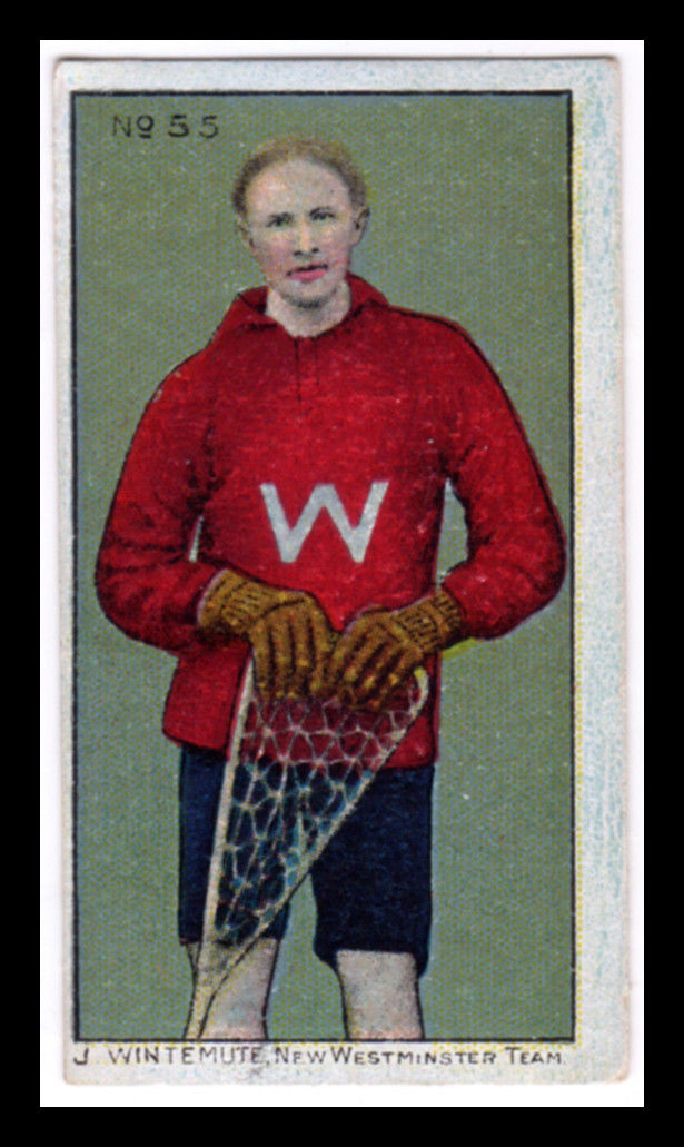 imperial tobacco cigarette cards J. Wintemute Vintage Lacrosse Trading Card, 1910 Imperial Tobacco Cigarette  Card, Set C59, Card #55, New Westminster Team