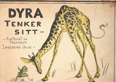 Dyra tenker sitt. Rimtekst og tegninger.