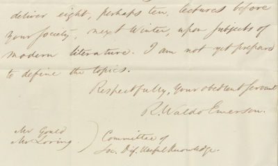 Ralph Waldo Emerson Launches His Career: Perhaps America's First Great Lecturer, He Signs on to Give His First Ever Lecture Series