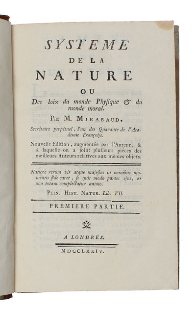 Systeme de la Nature ou Des Loix du Monde…
