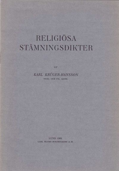 Religiösa stämningsdikter.