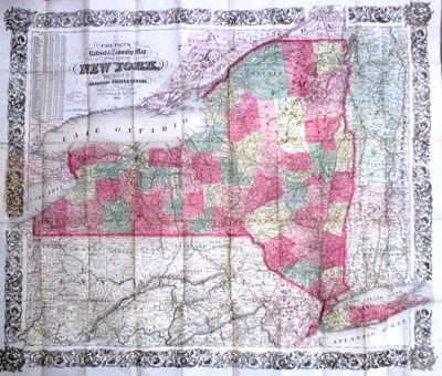 COLTON'S RAILROAD & TOWNSHIP MAP OF THE STATE OF NEW YORK, WITH PARTS OF THE ADJOINING STATES & CANADA