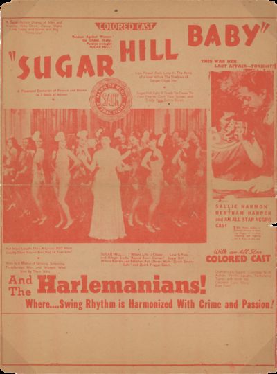 “Sugar Hill Baby”. [1937 Film Advertisement]